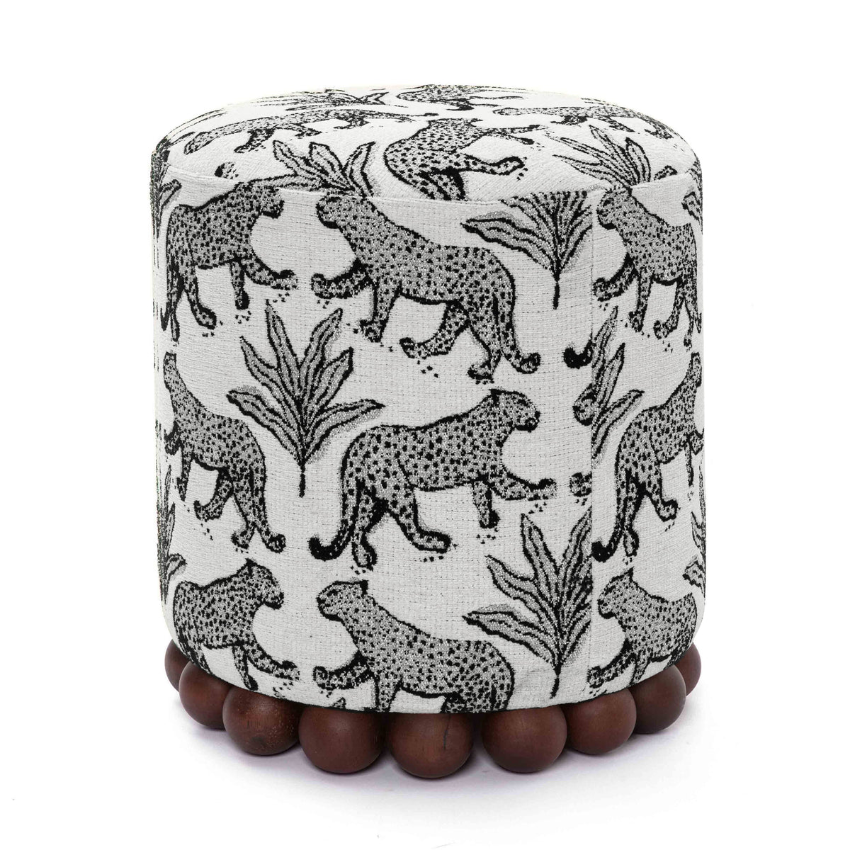 Dex Taupe Leopard Performance Jacquard Ottoman by TOV Furniture – photo 3 of 7