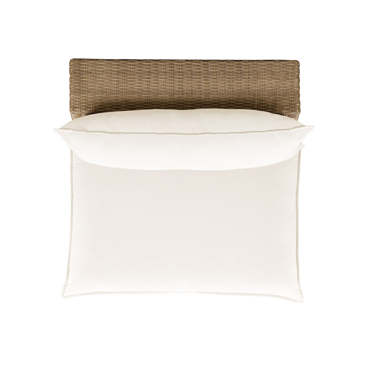 Cali Natural Performance Fabric & Brown Wicker Outdoor Armless Chair by TOV Furniture – photo 4 of 5