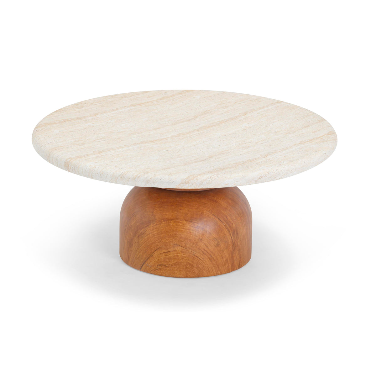 Cynthia 36" Faux Travertine Concrete Indoor/Outdoor Coffee Table by TOV Furniture – photo 3 of 8