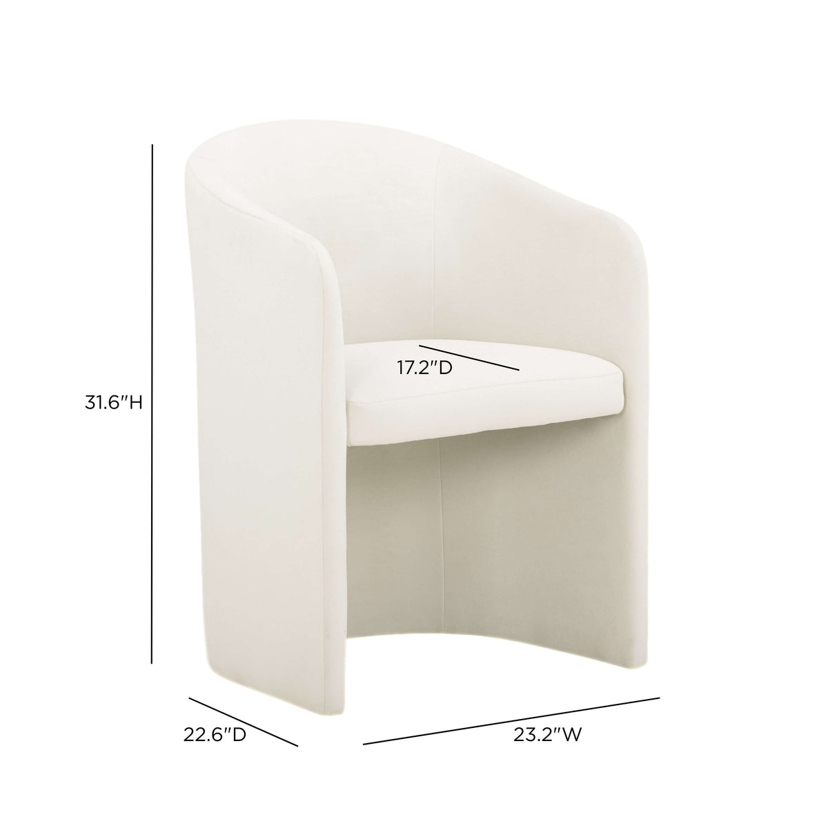 Seraphina Cream Performance Velvet Dining Chair by TOV Furniture – photo 6 of 6