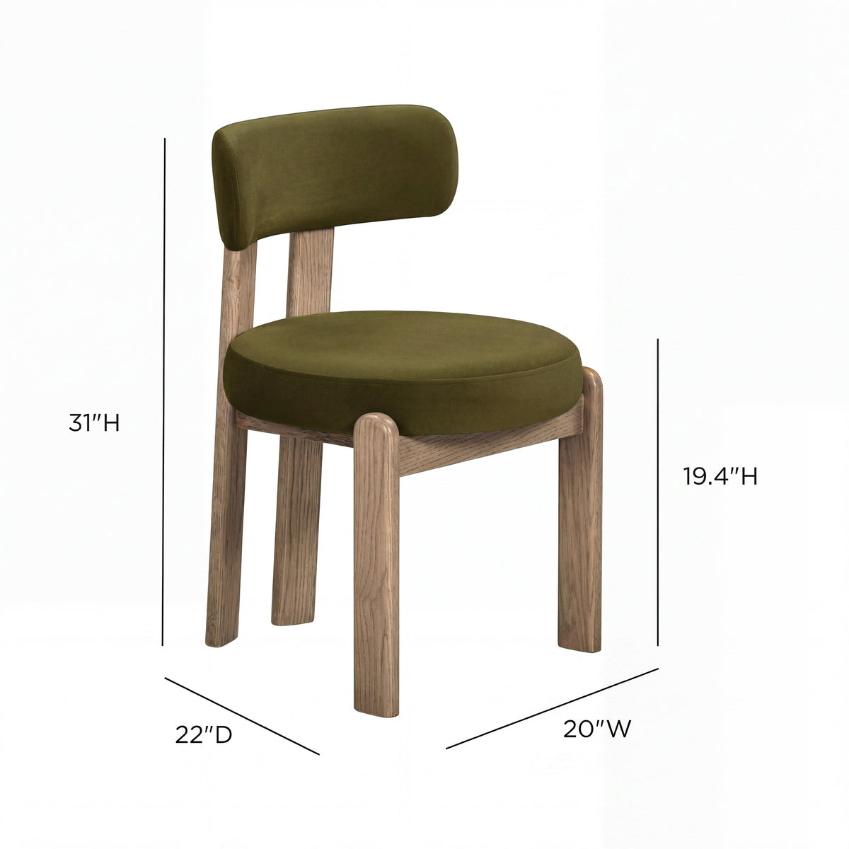 Odessa Green Performance Velvet Dining Chair by TOV Furniture – photo 7 of 7