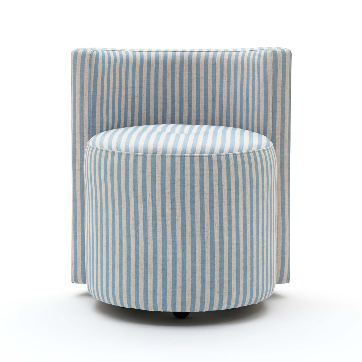 Alyssa Blue Striped Performance Linen Rolling Desk Chair by TOV Furniture – photo 3 of 6