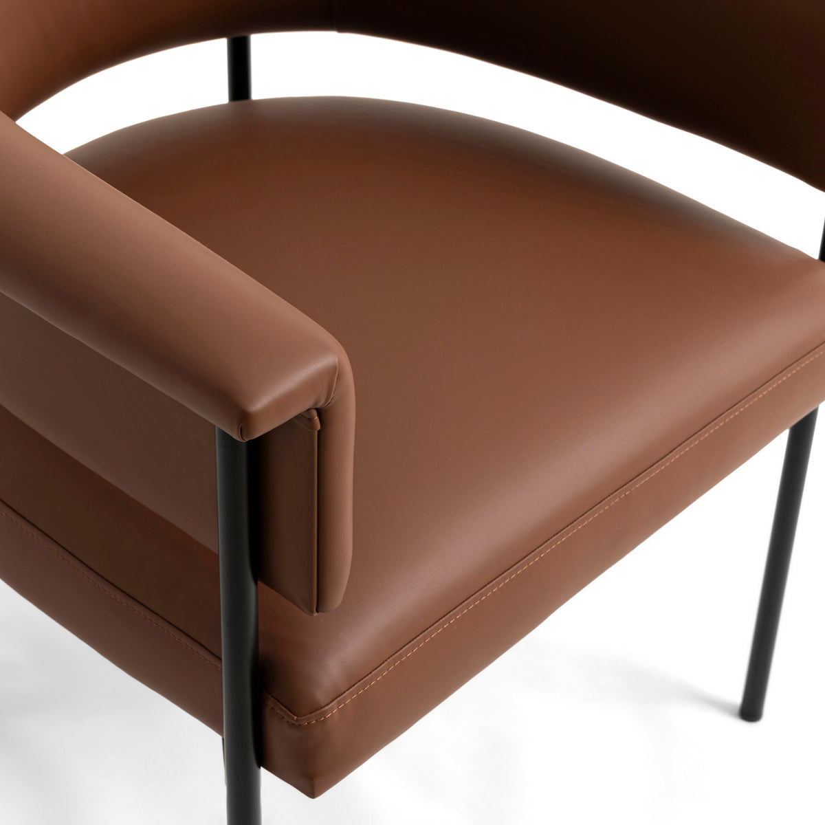Taylor Saddle Brown Performance Vegan Leather Dining Chair by TOV Furniture – photo 6 of 8