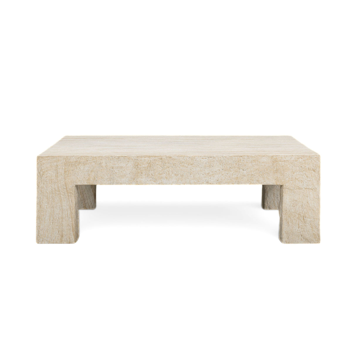 Roxanne 46" Faux Travertine Indoor/Outdoor Concrete Coffee Table by TOV Furniture – photo 3 of 7