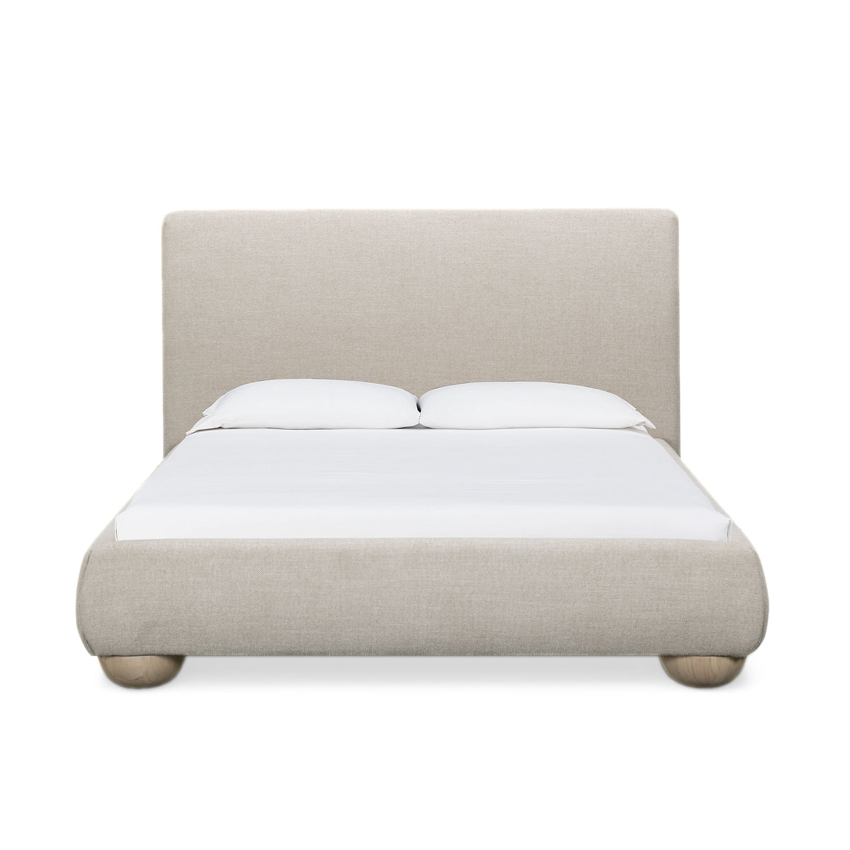 Rayne Cream Textured Fabric Queen Bed by TOV Furniture – photo 1 of 9