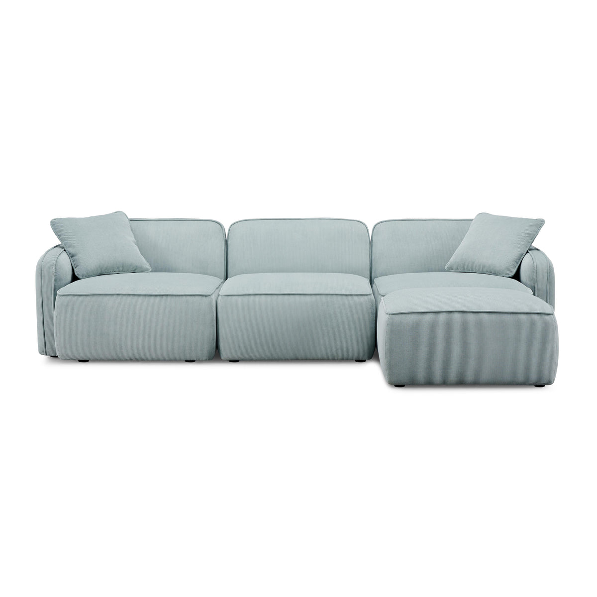 Travie Sea Blue Performance Corduroy Velvet 4-Piece Modular Sectional by TOV Furniture – photo 1 of 9