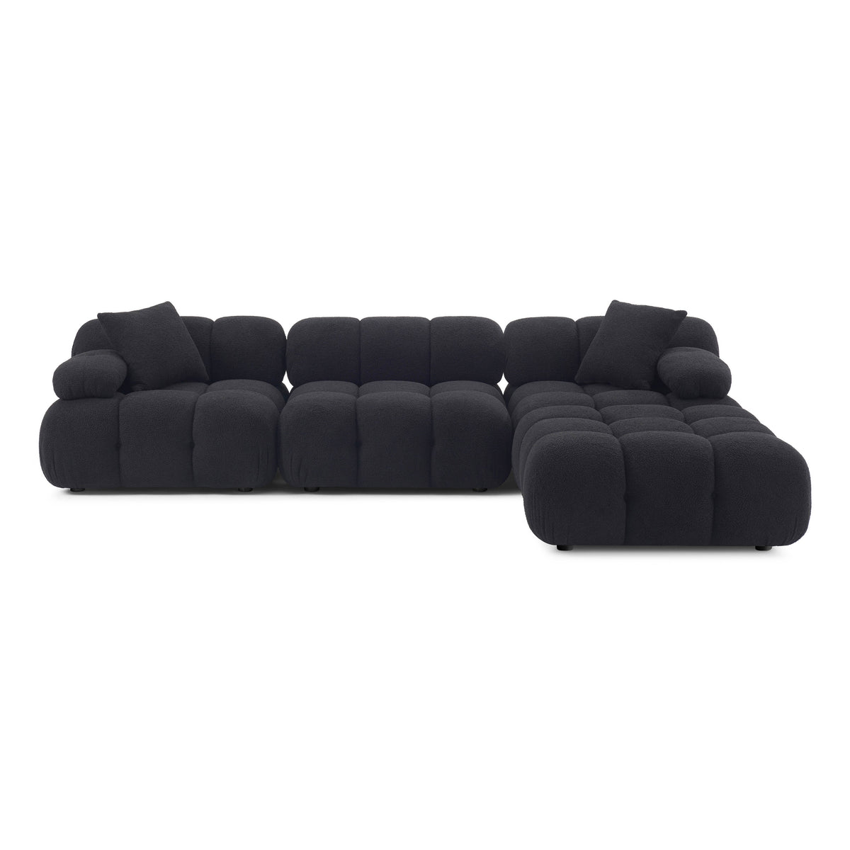 Calliope Black Performance Vegan Shearling 4-piece Modular Sectional by TOV Furniture – photo 4 of 10
