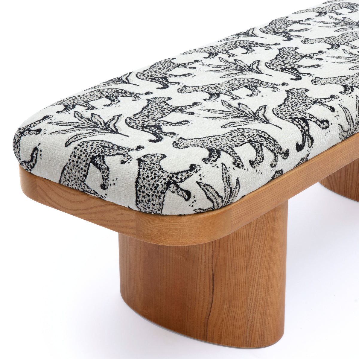 Ollie 48" Cream Leopard Jacquard Bench by TOV Furniture – photo 5 of 7