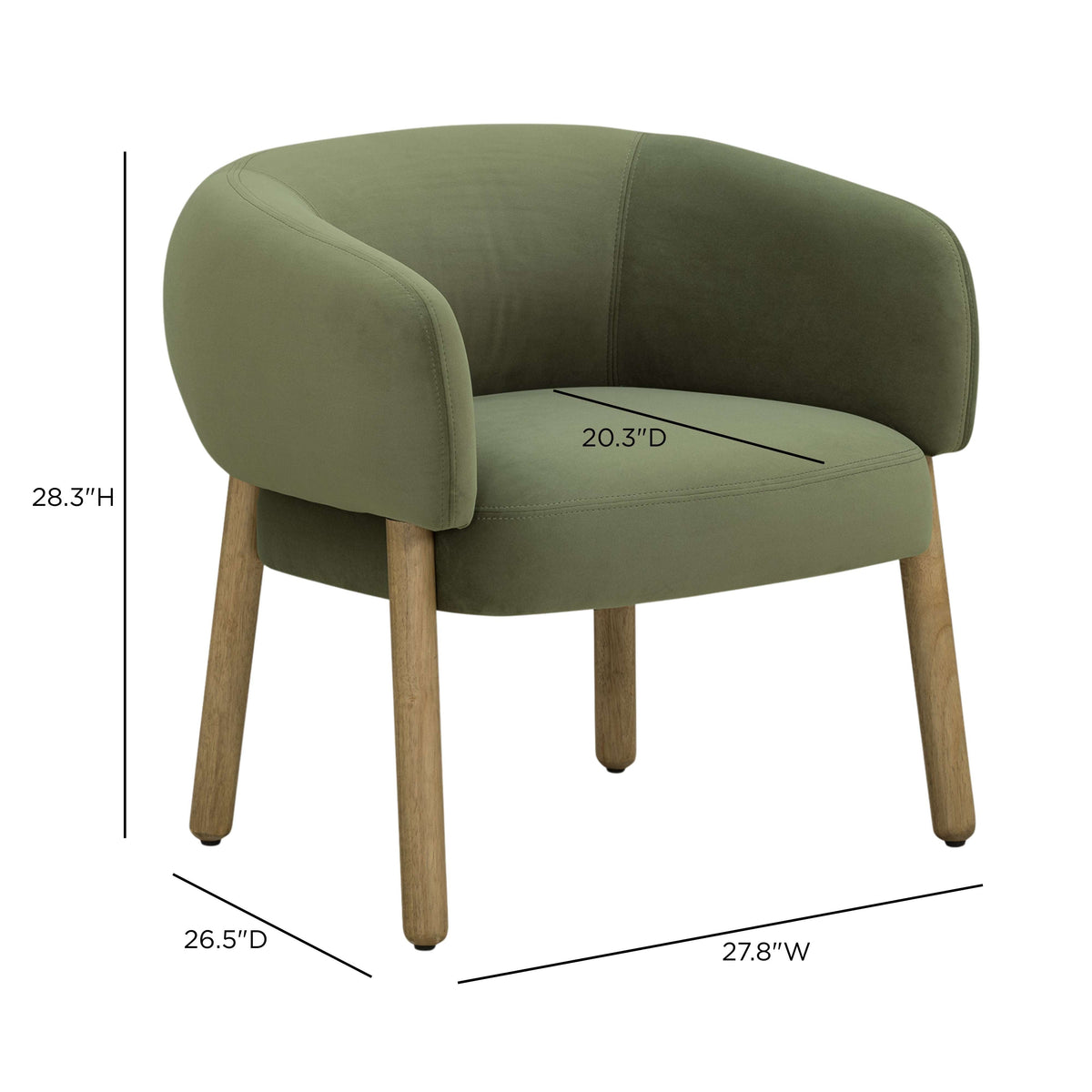 Foxy Olive Green Performance Velvet Accent Chair by TOV Furniture – photo 8 of 8