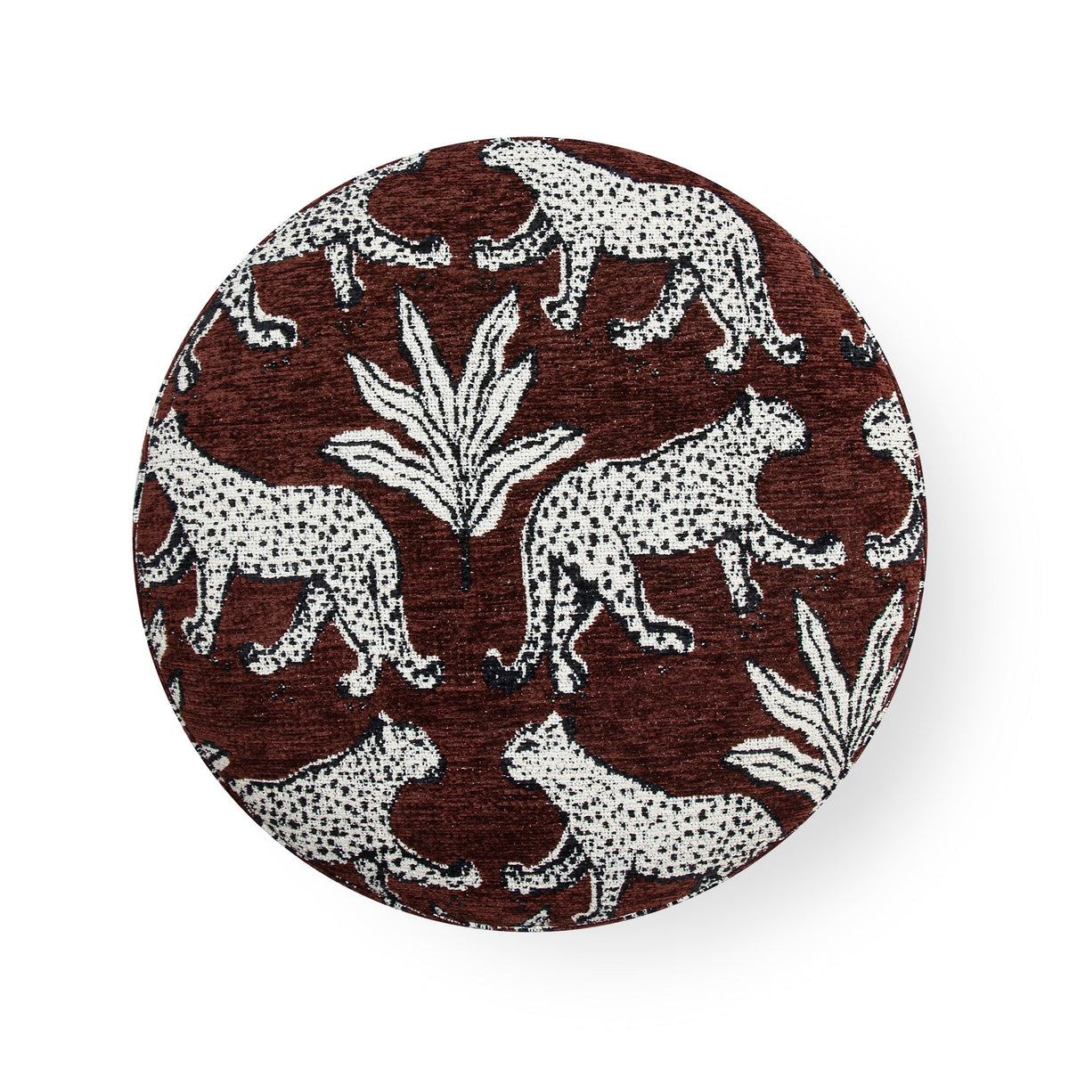 Dex Brown Leopard Jacquard Ottoman by TOV Furniture – photo 5 of 8