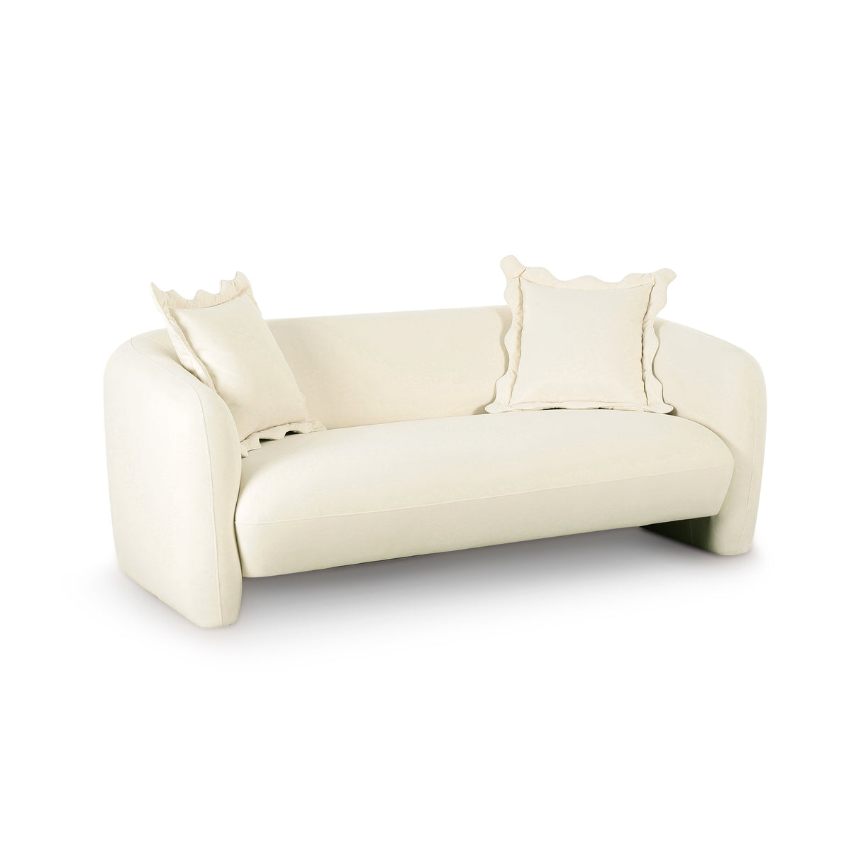Lou 71.5" Cream Performance Velvet Loveseat by TOV Furniture – photo 1 of 5