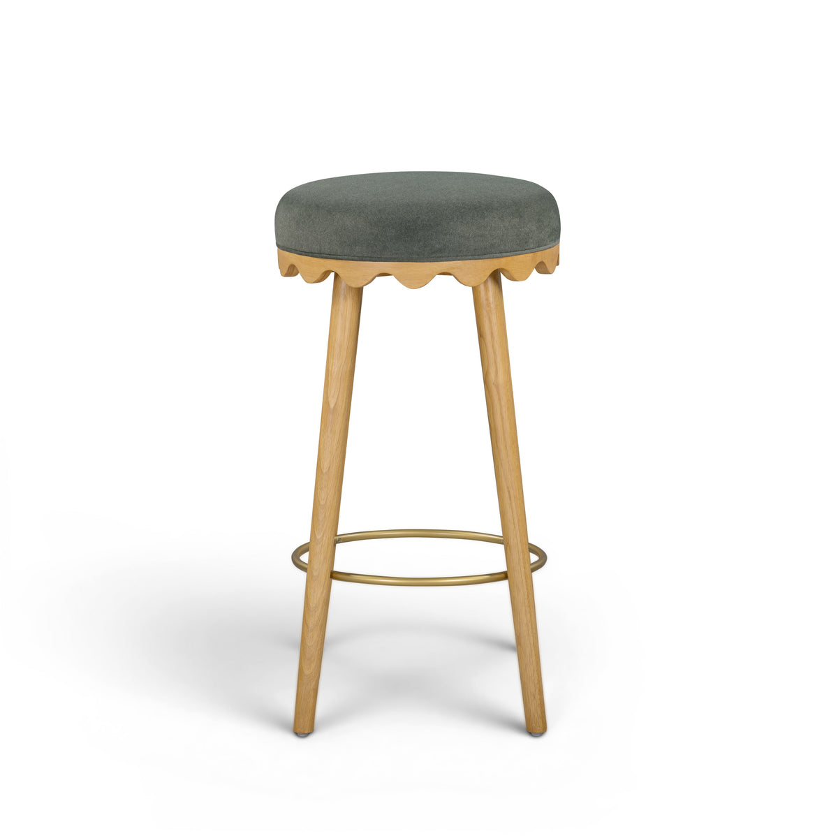 Oodle Green Performance Vegan Mohair Natural Bar Stool by TOV Furniture – photo 2 of 6