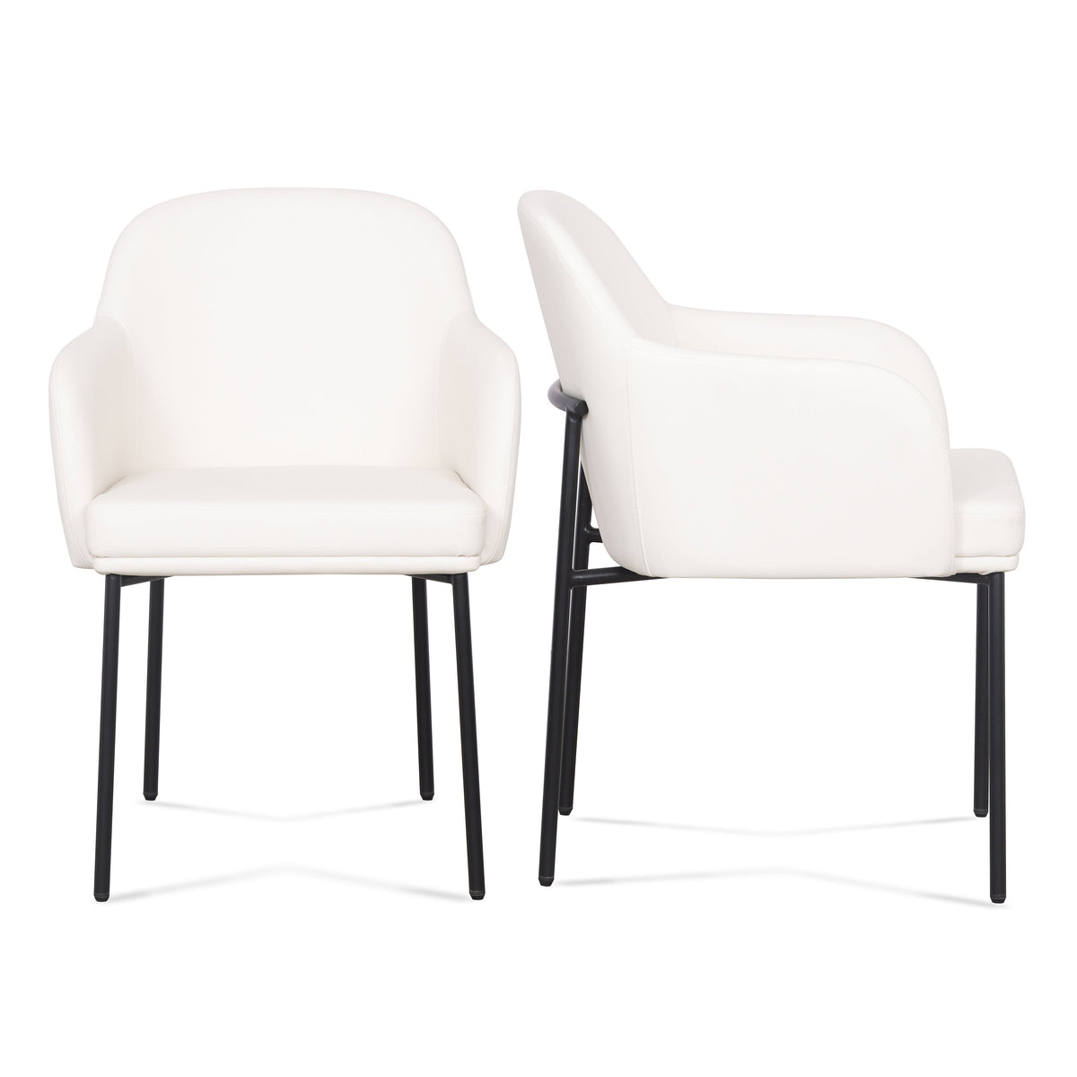 Sydney Performance Vegan Leather Armchair - Set of 2 in Cream by TOV Furniture – photo 1 of 7