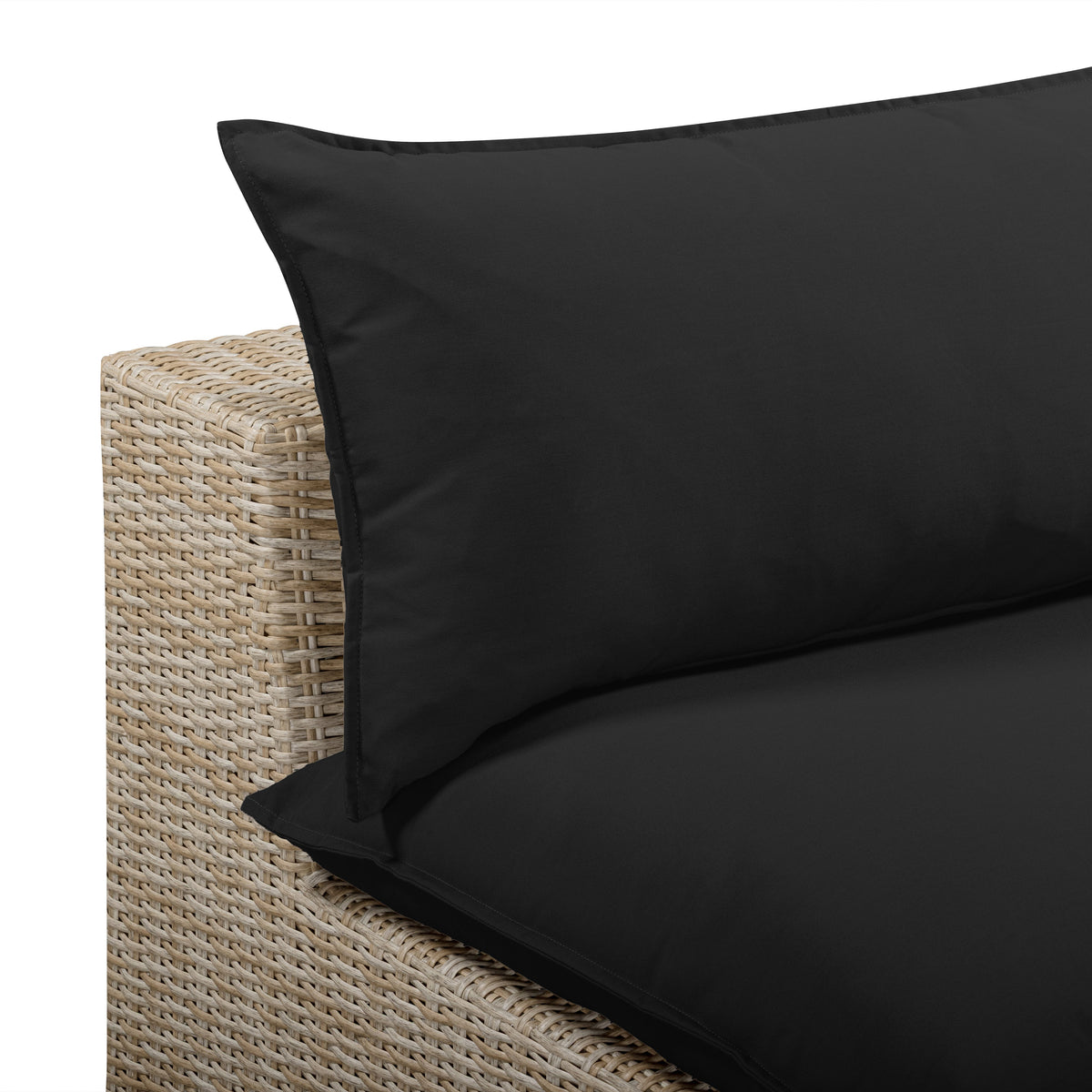 Cali Black Performance Fabric & Natural Wicker Outdoor Armless Chair by TOV Furniture – photo 5 of 6