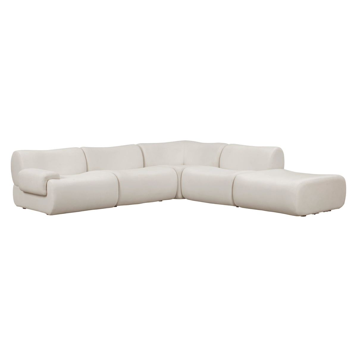 Zenith Cream Upcycled Fabric Modular RAF Sectional by TOV Furniture – photo 3 of 8
