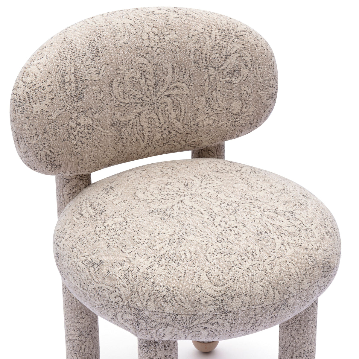 Manu Neutral Flower Jacquard Dining Chair by TOV Furniture – photo 4 of 7