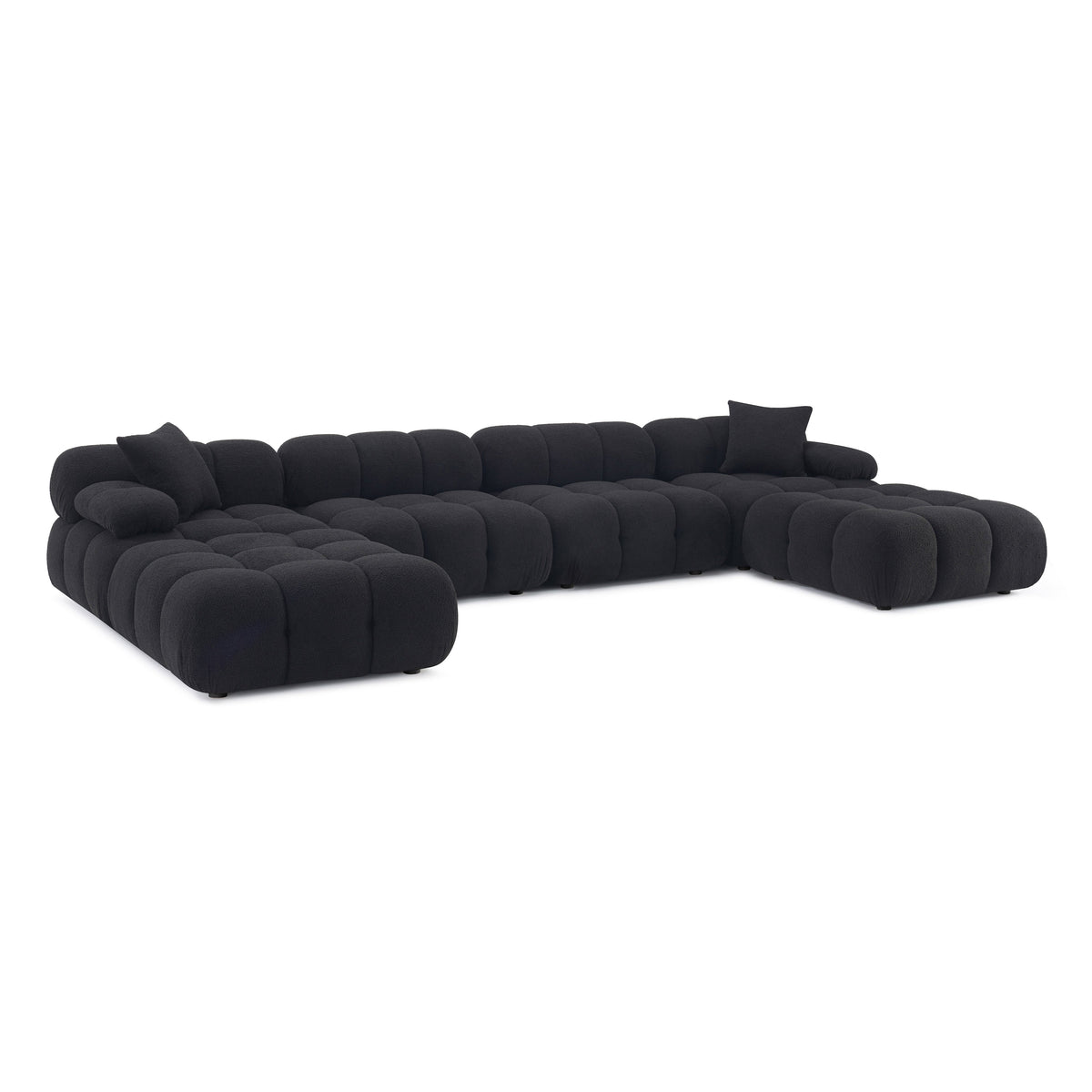 Calliope Black Performance Vegan Shearling 6-piece Modular U-Sectional by TOV Furniture – photo 3 of 7