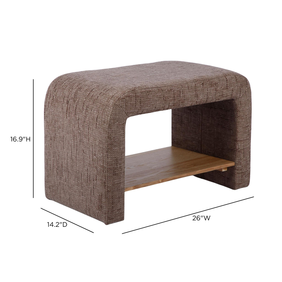 Alvie Taupe Railroad Chenille Storage Side Table by TOV Furniture – photo 5 of 5