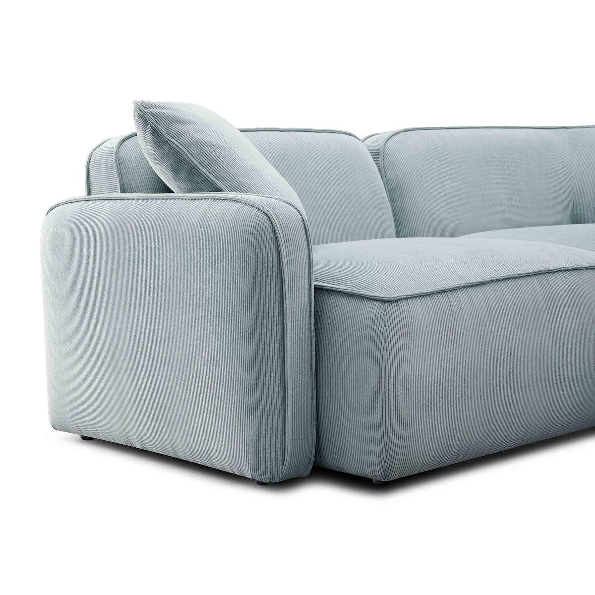 Travie Sea Blue Performance Corduroy Velvet Modular Loveseat by TOV Furniture – photo 5 of 8