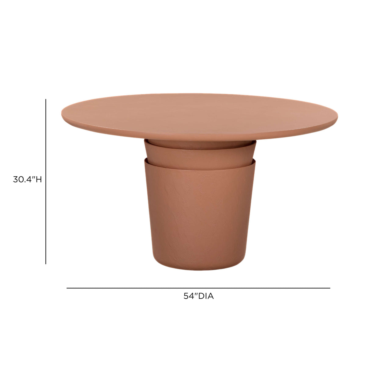 Margot Red Terracotta Round 54" Indoor/Outdoor Dining Table by TOV Furniture – photo 5 of 5