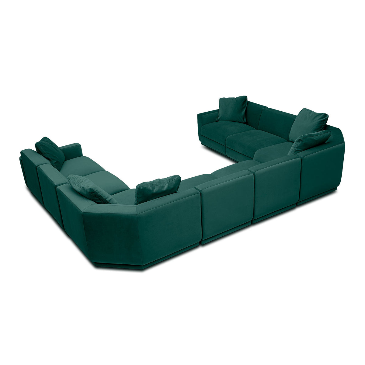 Perry Deep Green Performance Velvet Modular Large U-Sectional by TOV Furniture – photo 4 of 6