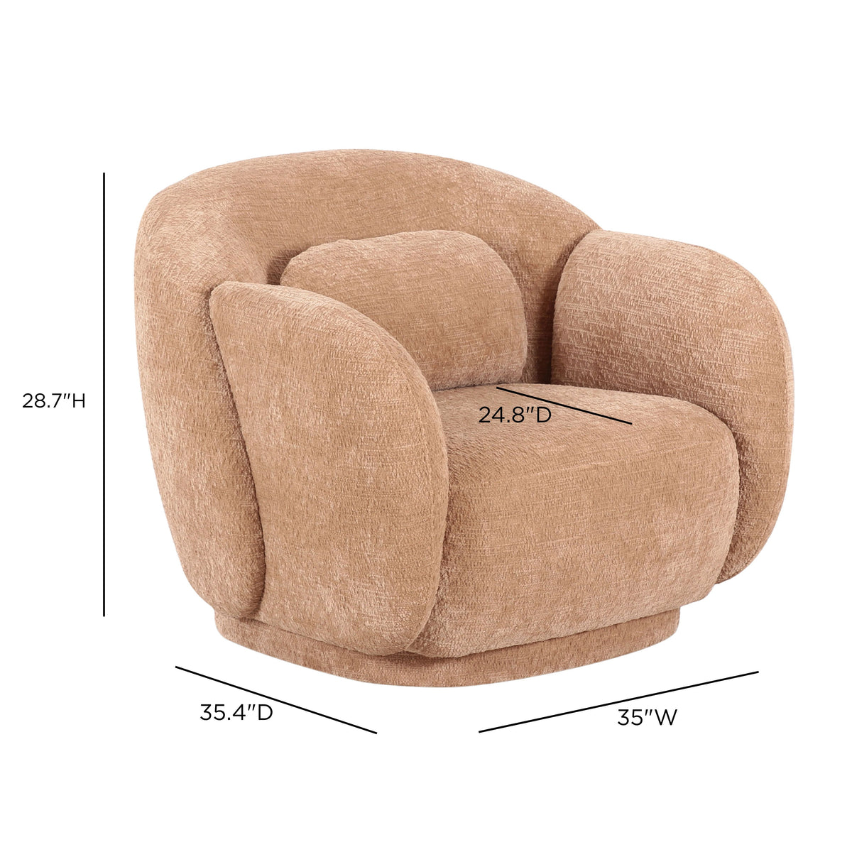 Misty Tan Textured Knubby Fabric Accent Chair by TOV Furniture – photo 8 of 8