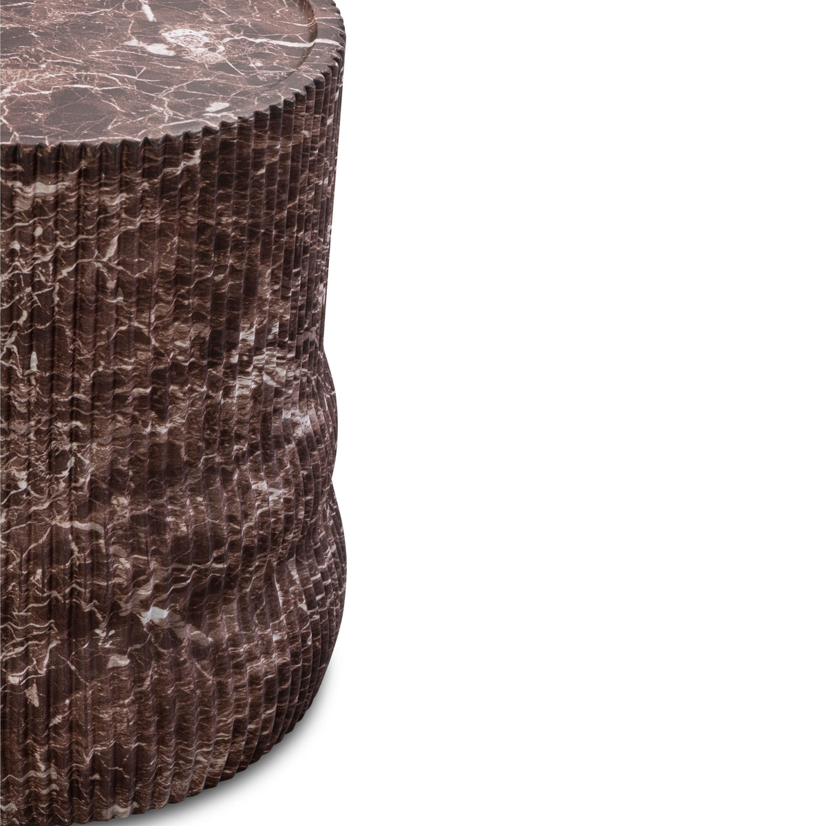Cilla Red Faux Levanto Marble Indoor/Outdoor Concrete Side Table by TOV Furniture – photo 5 of 6