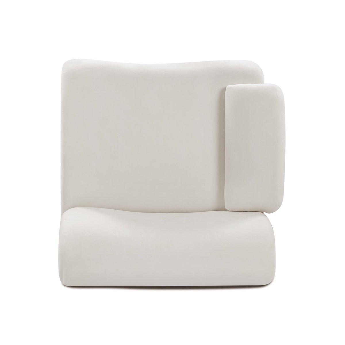 Zenith Cream Upcycled Contract-Grade Fabric LAF Corner Chair by TOV Furniture – photo 4 of 8