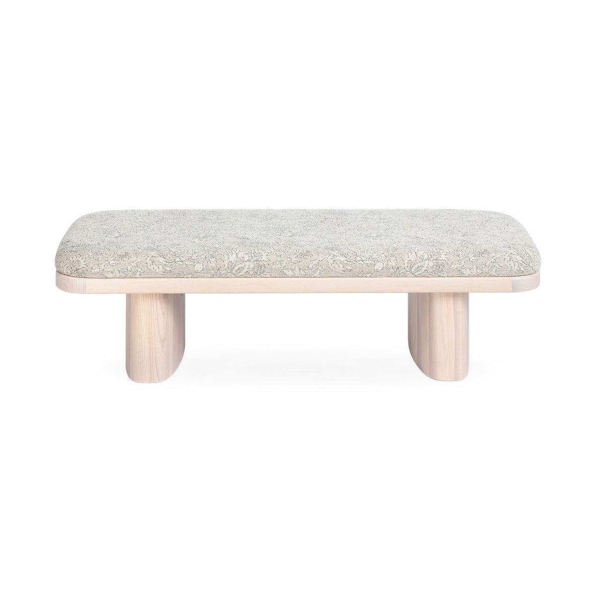 Ollie 56.5" Neutral Floral Jacquard Bench by TOV Furniture – photo 1 of 6