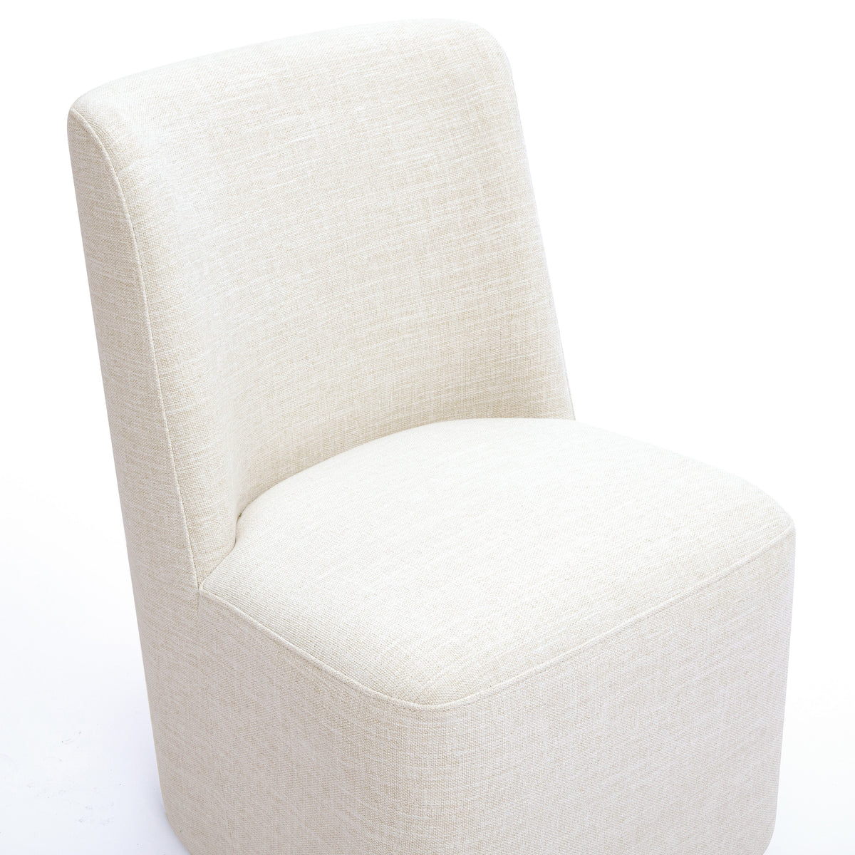 Melissa Cream Performance Fabric Rolling Dining Chair by TOV Furniture – photo 3 of 6