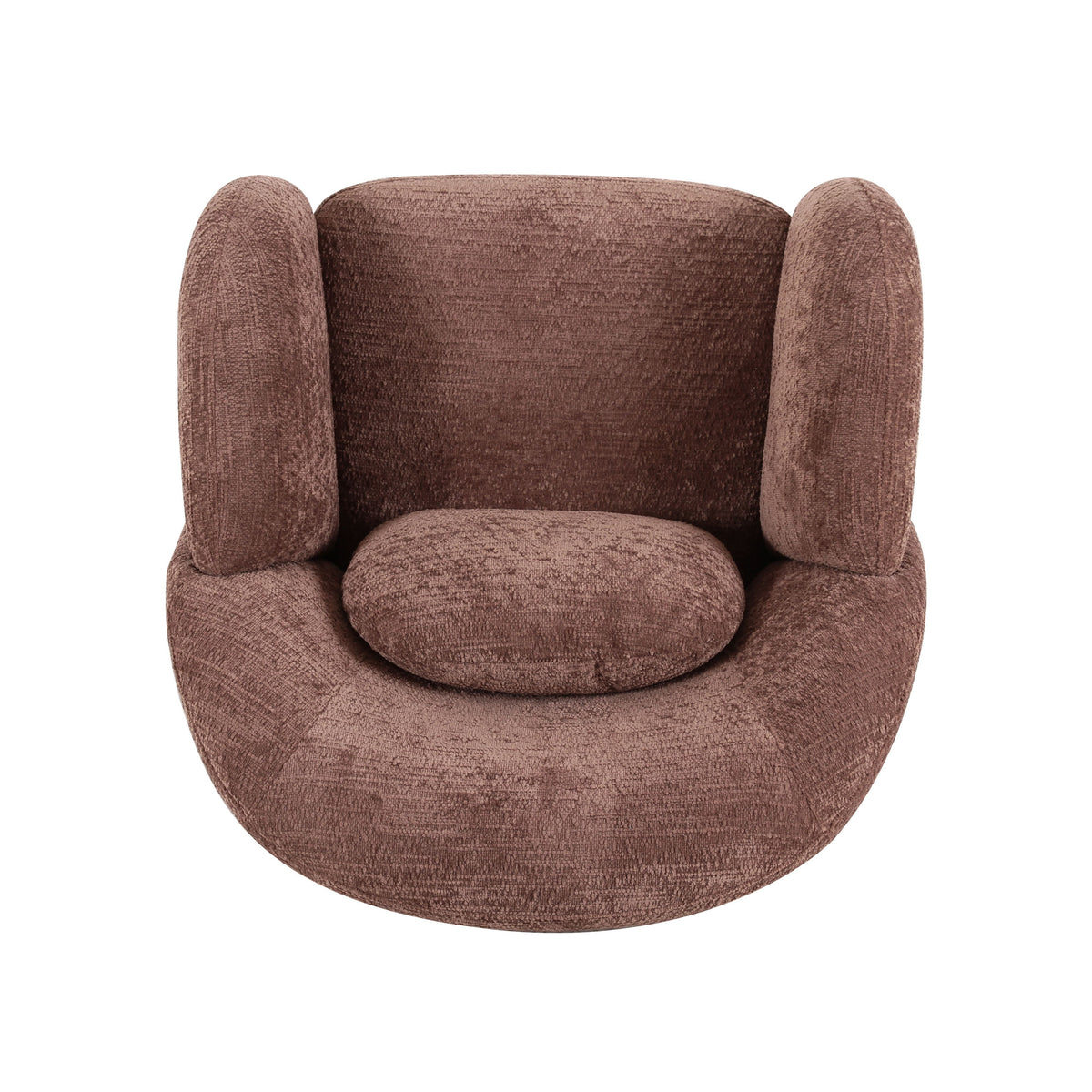 Misty Chocolate Brown Textured Knubby Fabric Accent Chair by TOV Furniture – photo 6 of 8