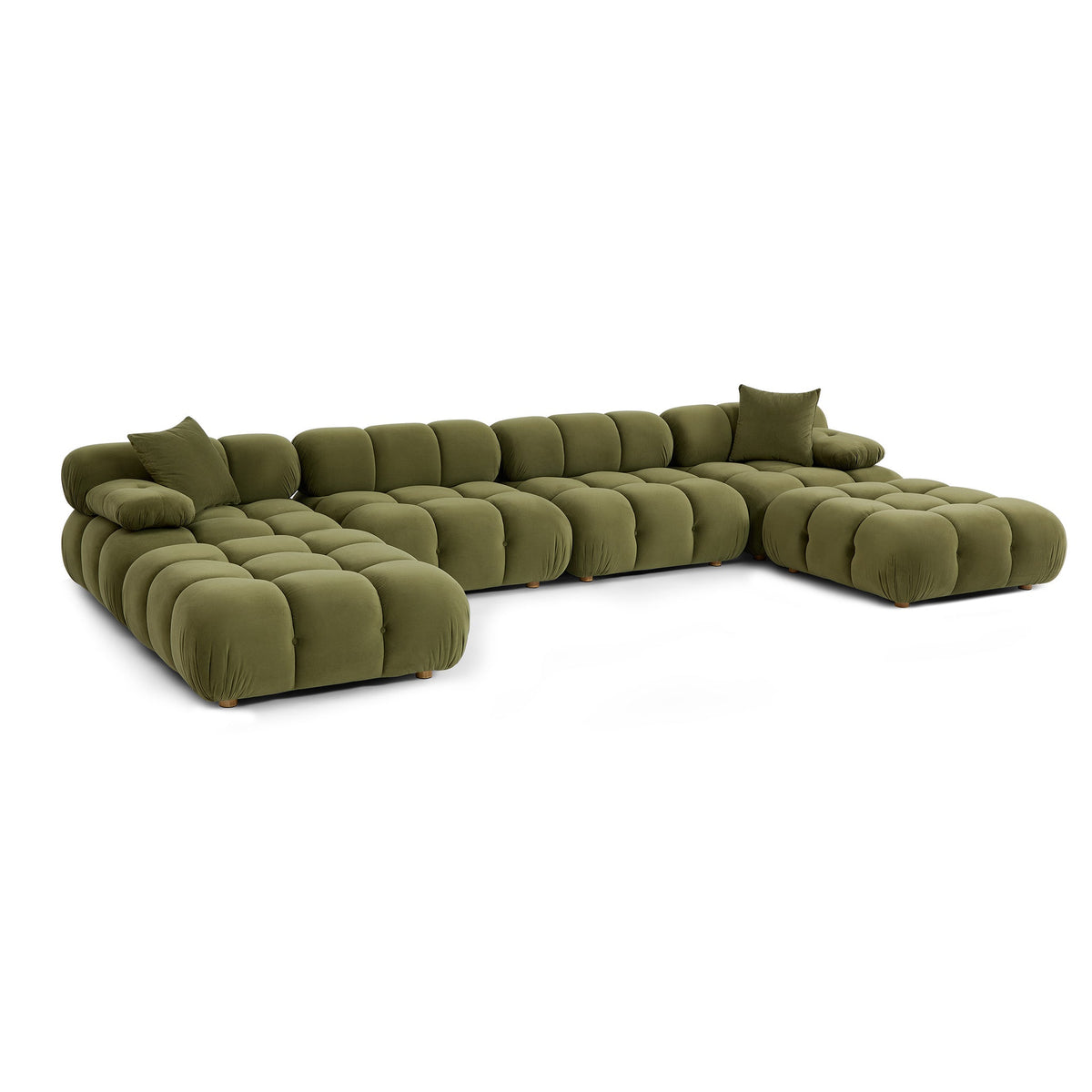 Calliope Olive Green Performance Velvet 6-piece Modular U-Sectional by TOV Furniture – photo 3 of 7