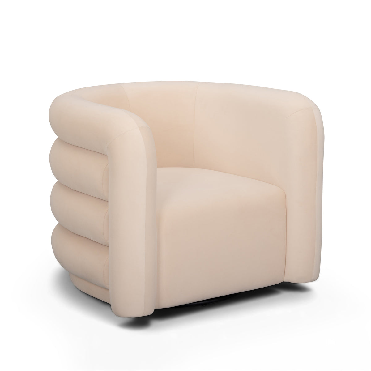 Curves Peach  Velvet Swivel Accent Chair by TOV Furniture – photo 1 of 8