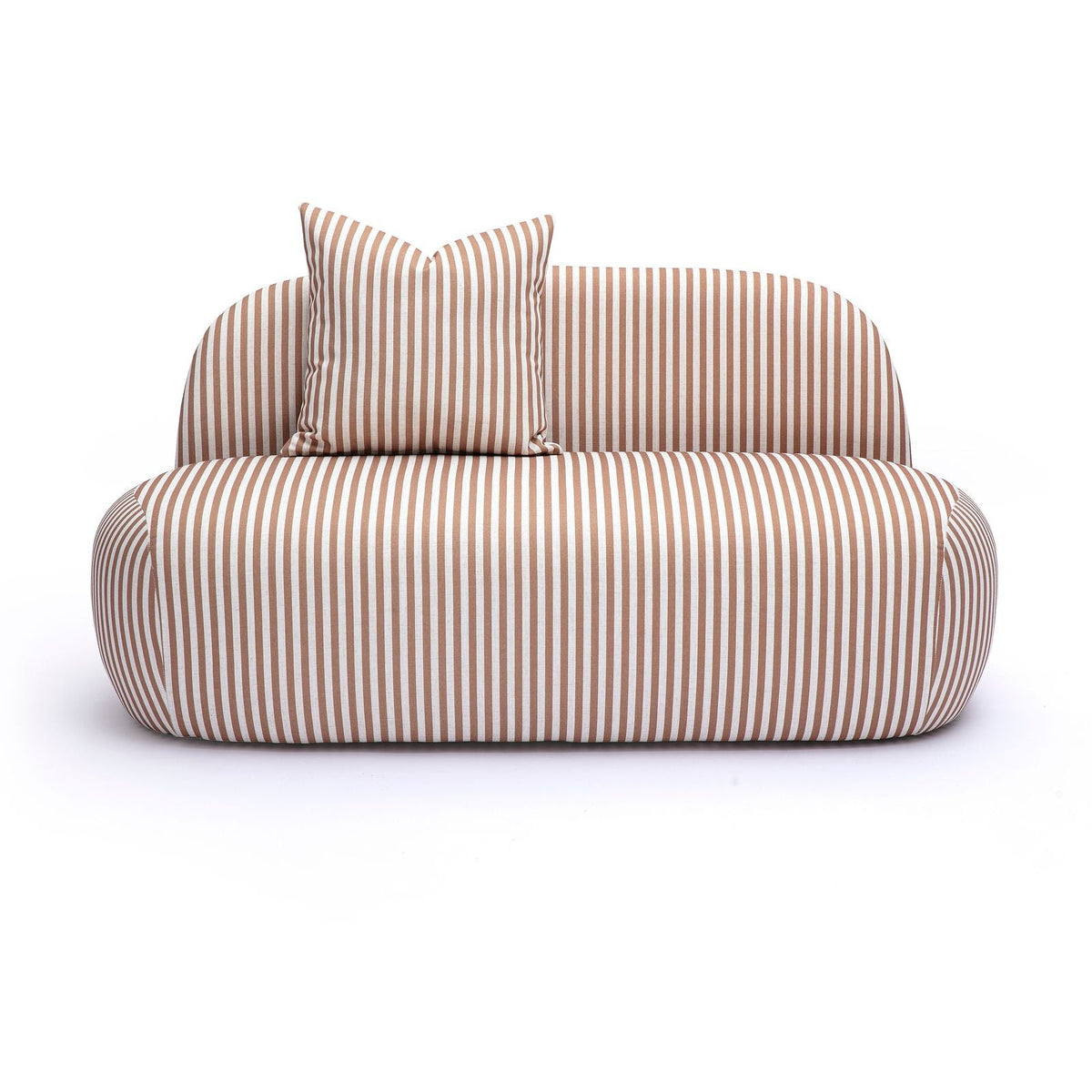 Carraway 59" Brown Striped Performance Linen Loveseat by TOV Furniture – photo 1 of 5