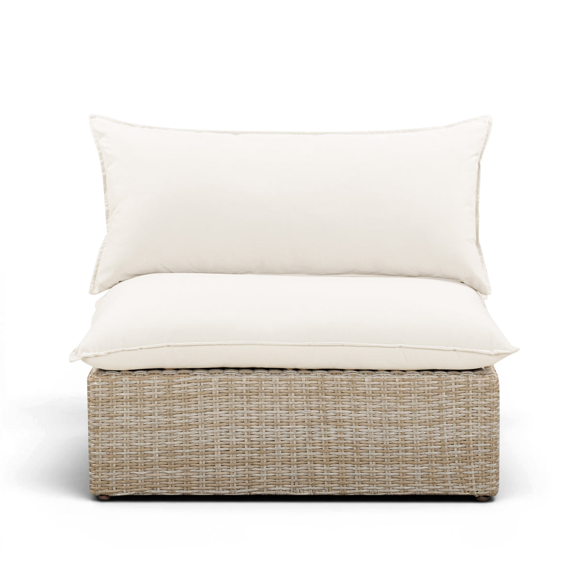 Cali Natural Performance Fabric & Natural Wicker Outdoor Armless Chair by TOV Furniture – photo 1 of 5