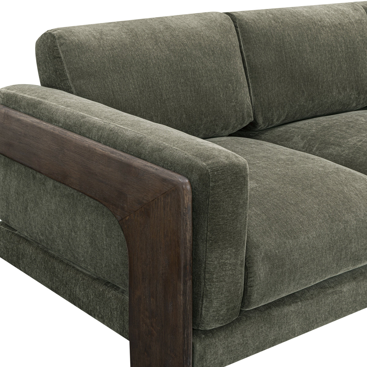 Elyn 91" Olive Green Upcycled Contract-Grade Chenille Sofa by TOV Furniture – photo 4 of 7
