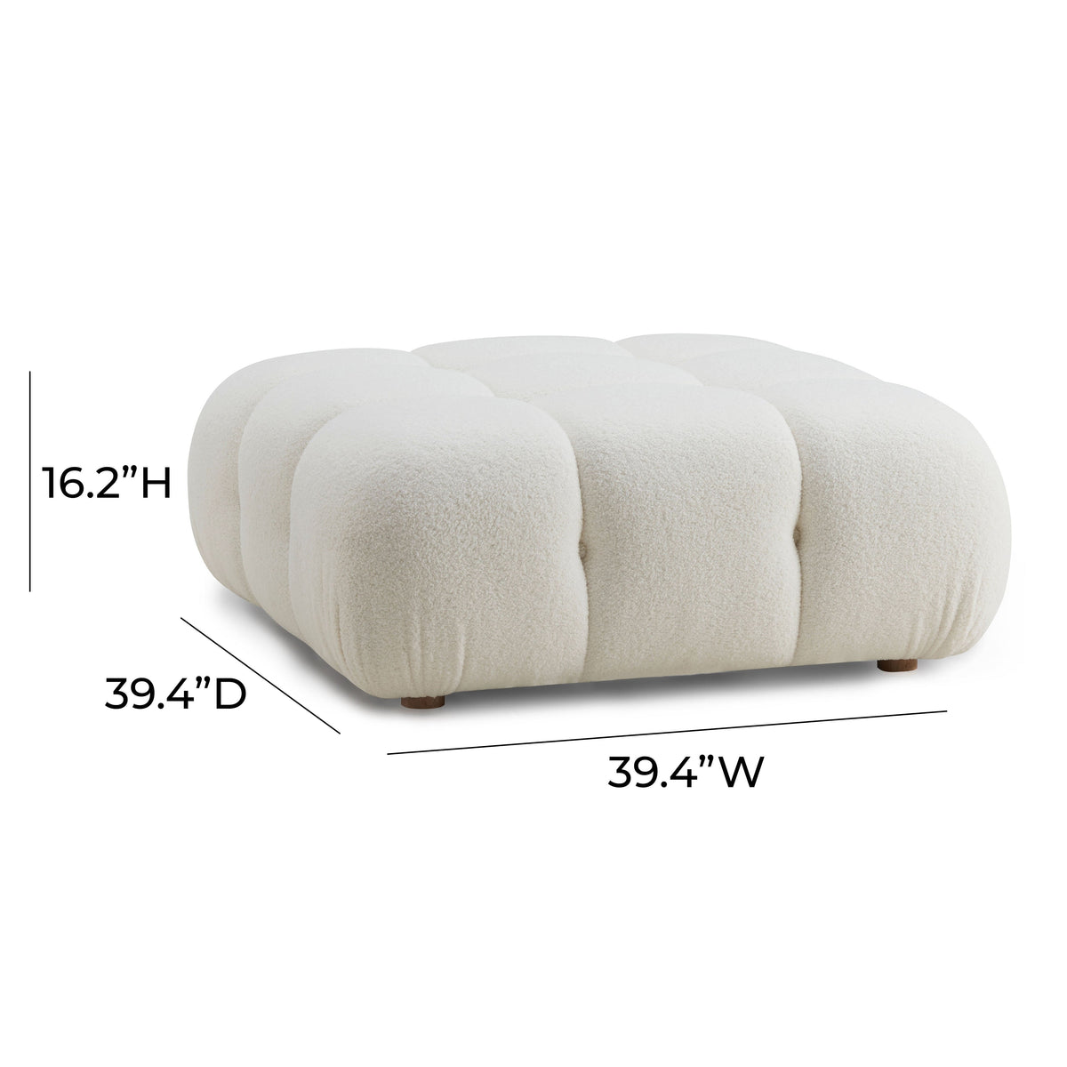 Calliope Cream Performance Vegan Shearling Modular Ottoman by TOV Furniture – photo 4 of 4