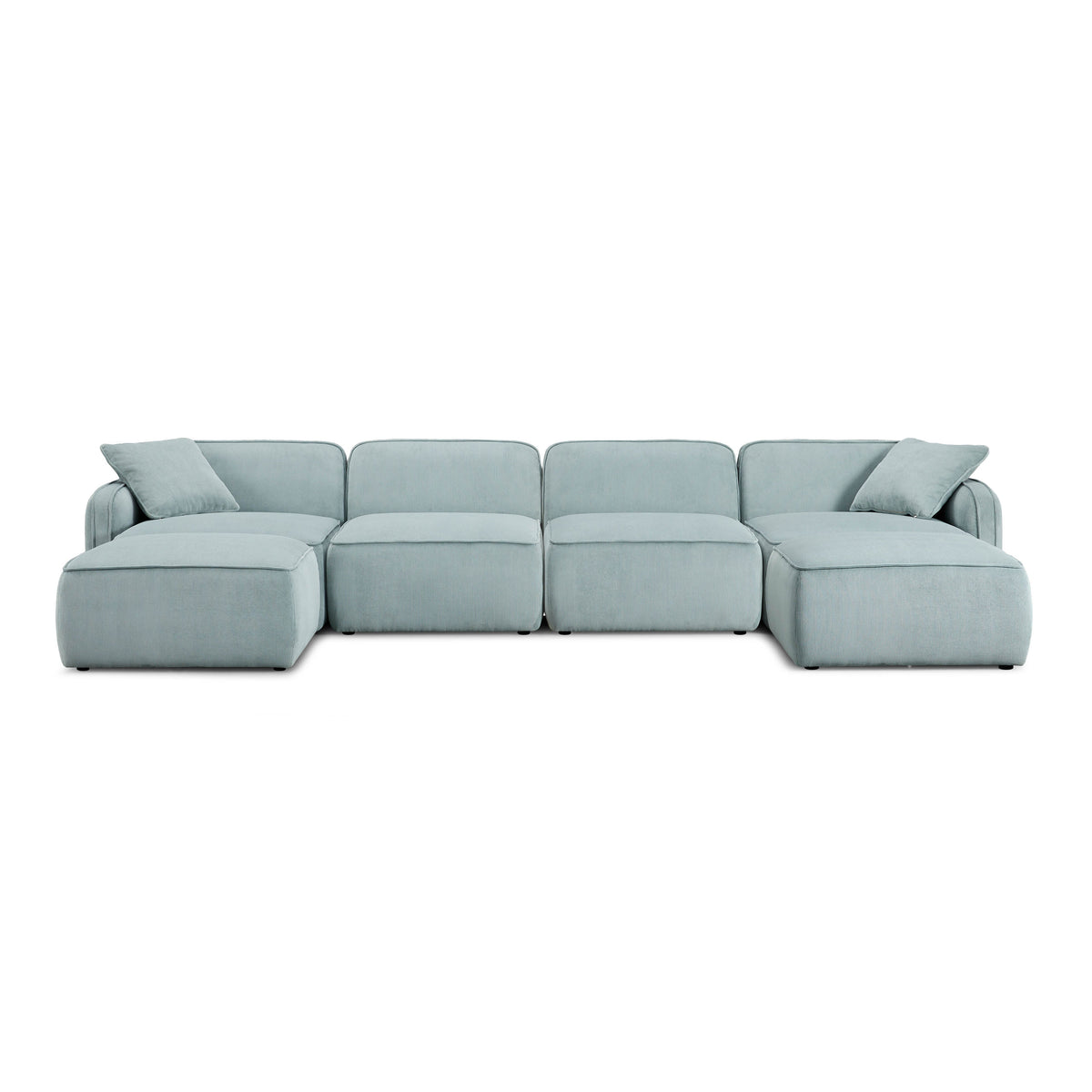 Travie Sea Blue Performance Corduroy Velvet 6-Piece Modular U-Sectional by TOV Furniture – photo 1 of 7