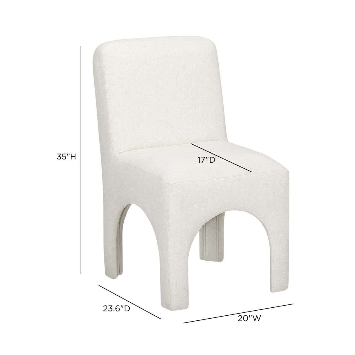 Tomlin Cream Performance Chenille Dining Chair by TOV Furniture – photo 8 of 8