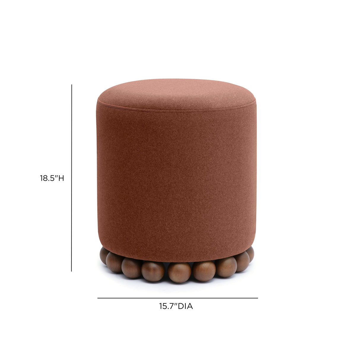 Dex Bronze Performance Vegan Mohair Ottoman by TOV Furniture – photo 6 of 7