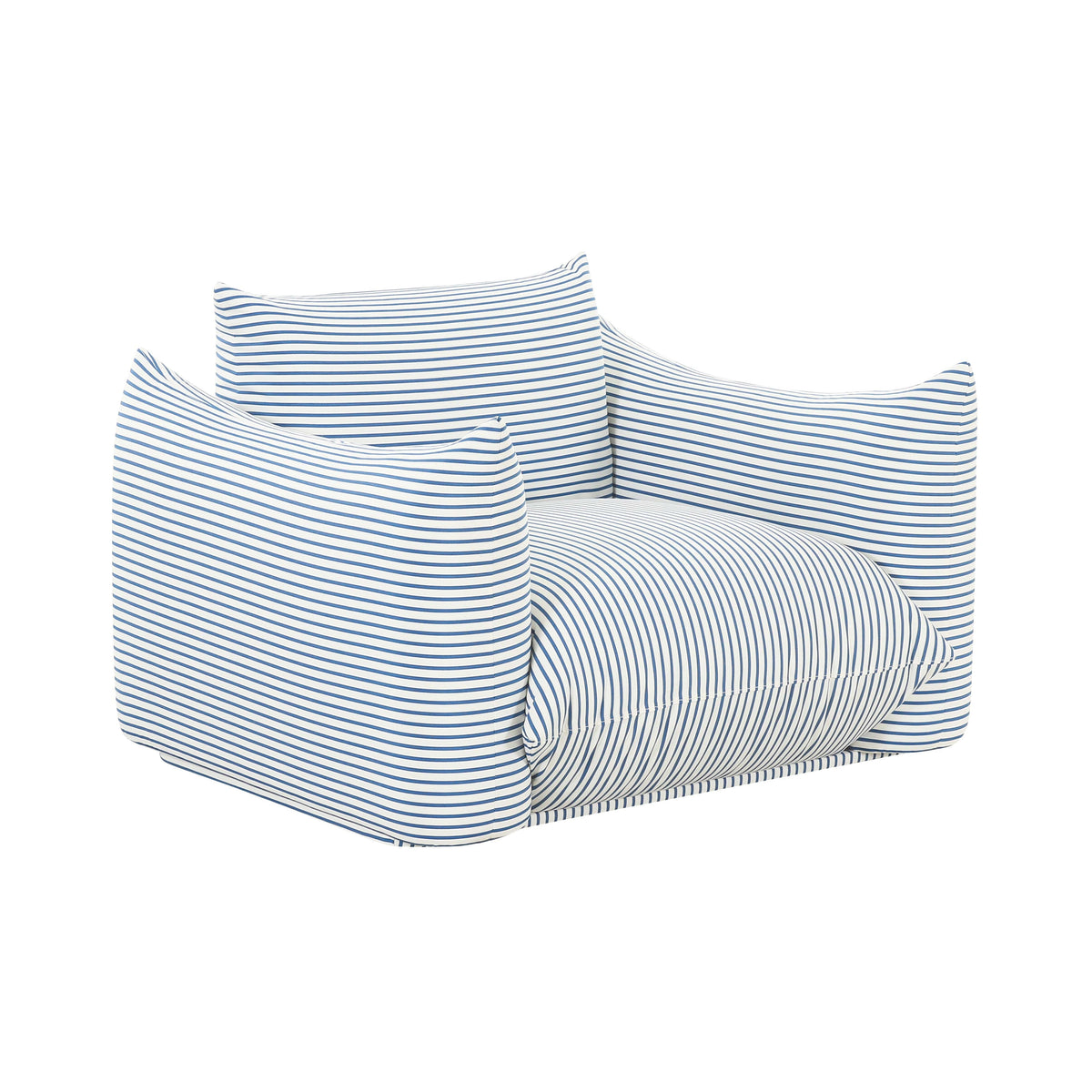 Saint Tropez Stuffed Indoor/Outdoor Armchair in Blue by TOV Furniture – photo 1 of 7
