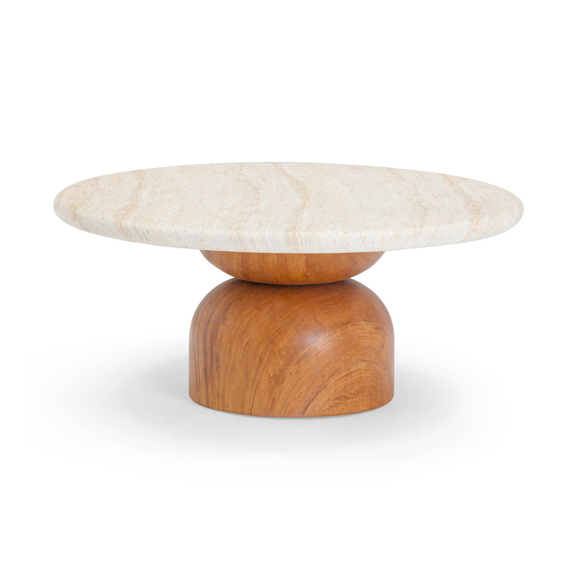 Cynthia 36" Faux Travertine Concrete Indoor/Outdoor Coffee Table by TOV Furniture – photo 1 of 8