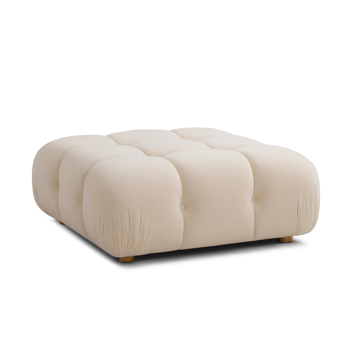 Calliope Cream Performance Velvet Modular Ottoman by TOV Furniture – photo 1 of 5