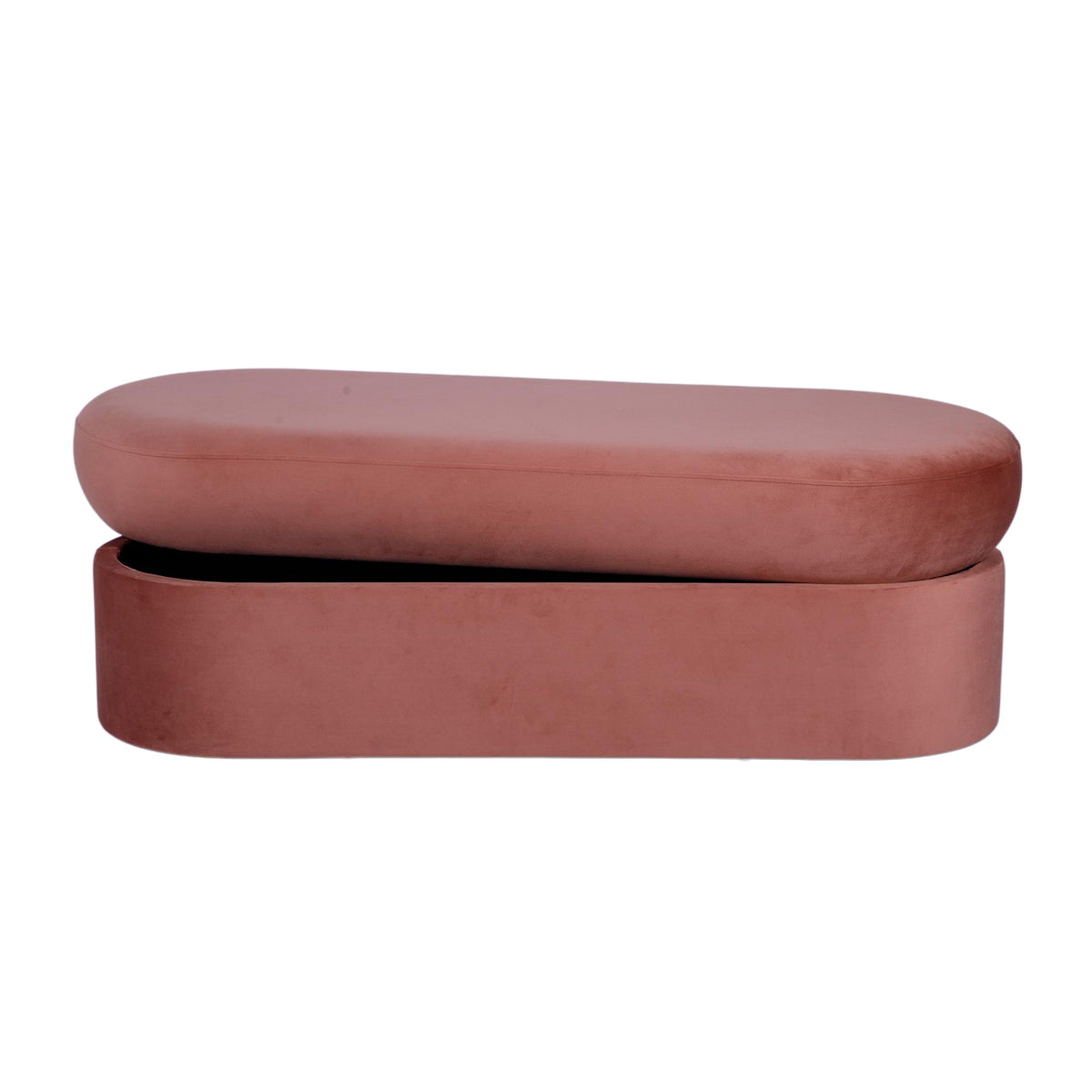 Andrea Salmon Performance Velvet 50" Storage Bench by TOV Furniture – photo 4 of 8