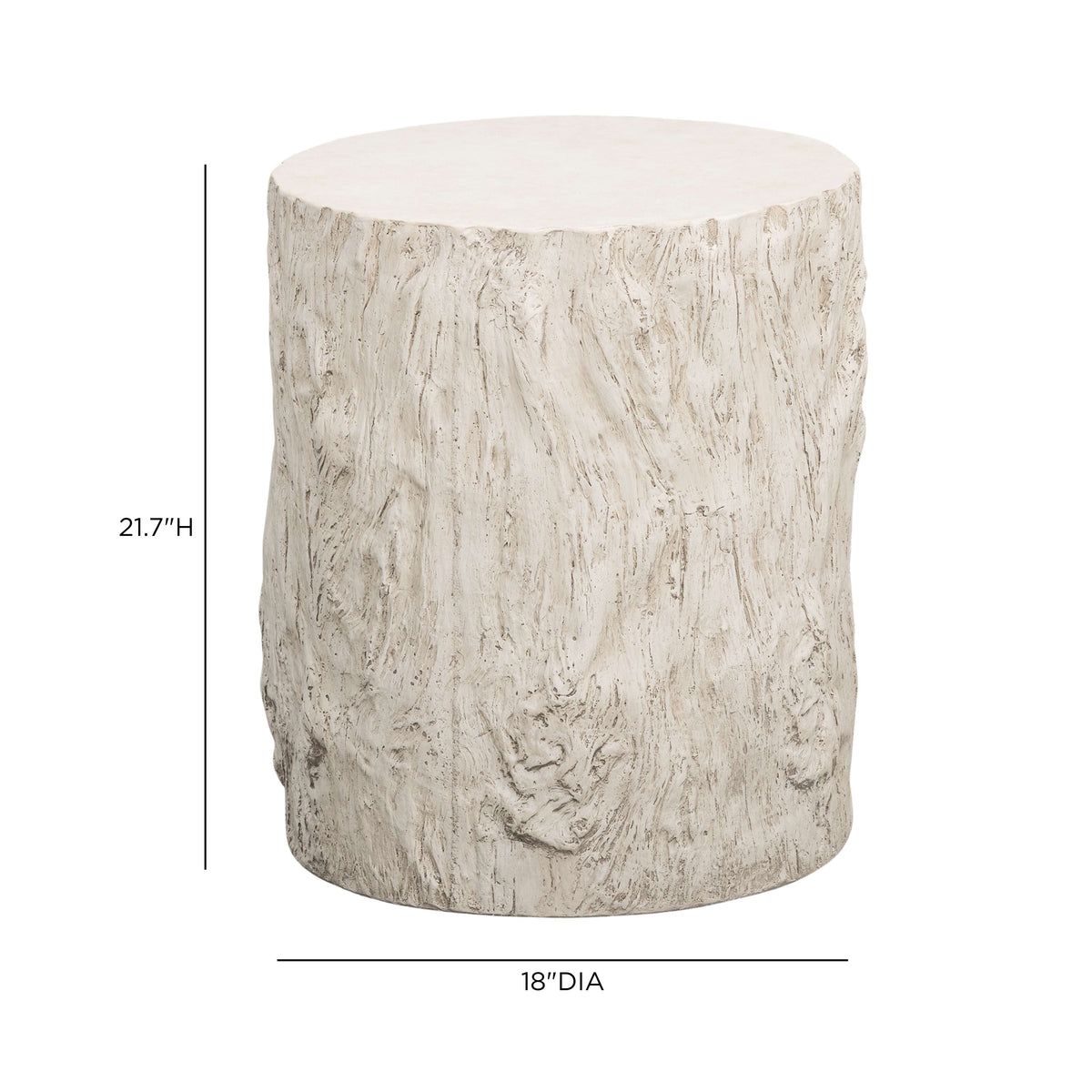 Fawn Driftwood Concrete Indoor/Outdoor Side Table by TOV Furniture – photo 5 of 5