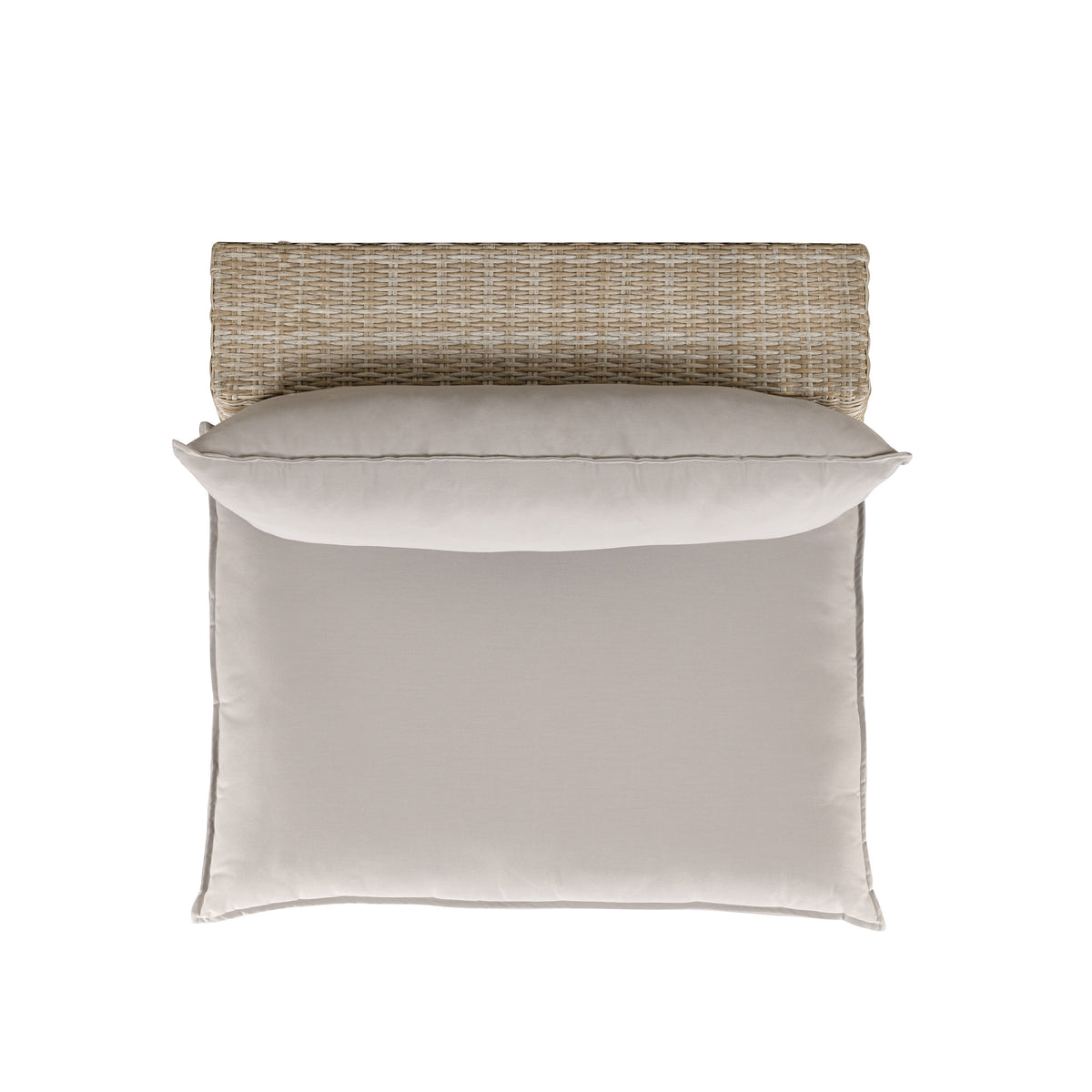 Cali Light Gray Performance Fabric & Natural Wicker Outdoor Armless Chair by TOV Furniture – photo 4 of 5