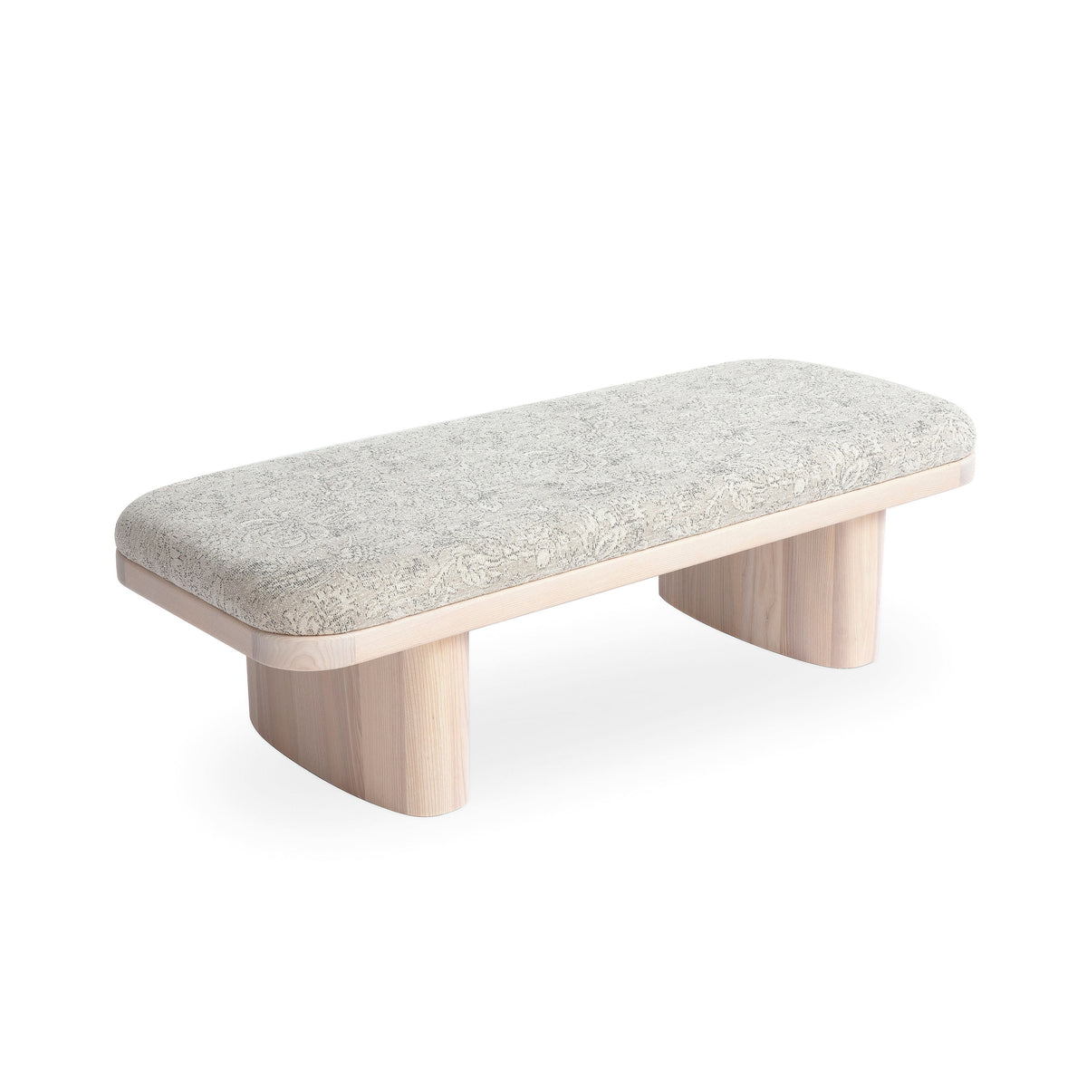 Ollie 56.5" Neutral Floral Jacquard Bench by TOV Furniture – photo 3 of 6