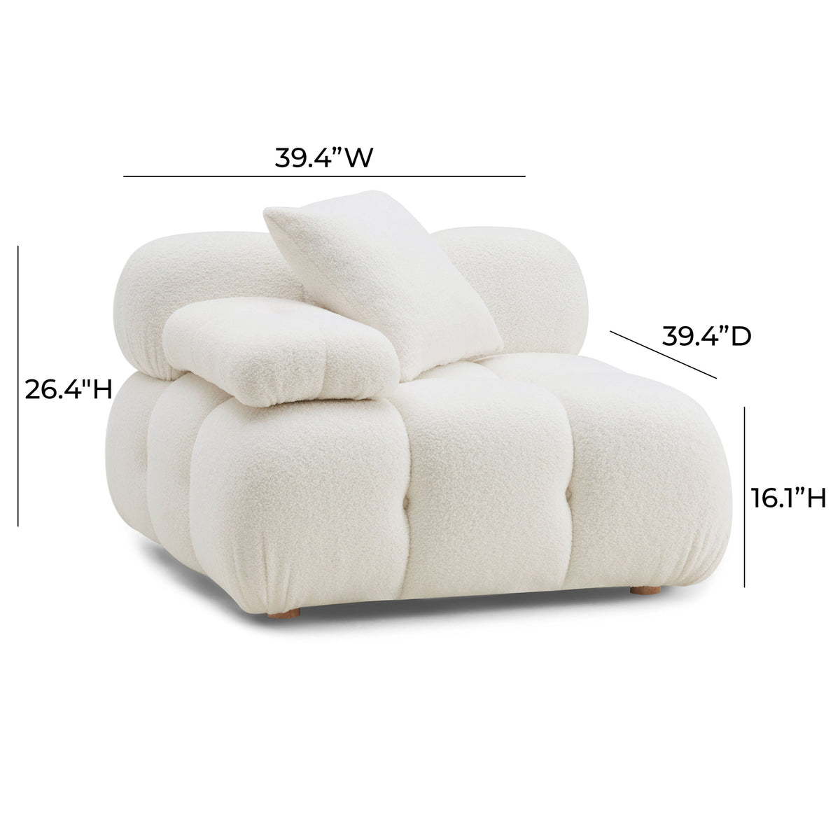 Calliope Performance Modular Corner Chair in Cream by TOV Furniture – photo 7 of 7