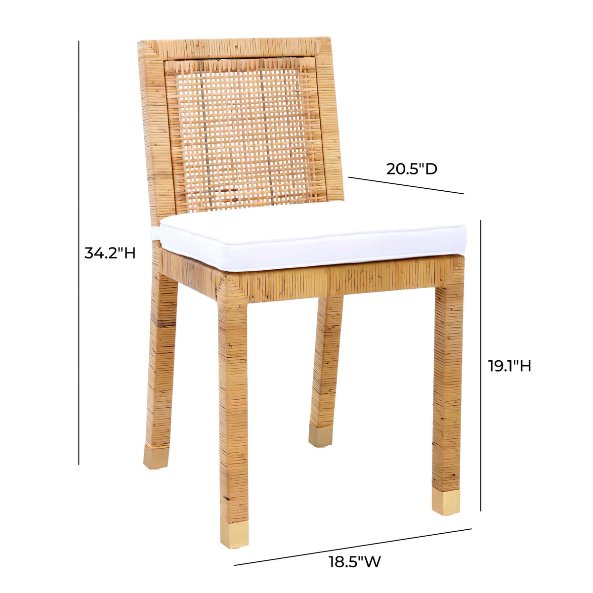 Amara Rattan Performance Fabric Dining Chair by TOV Furniture – photo 8 of 9