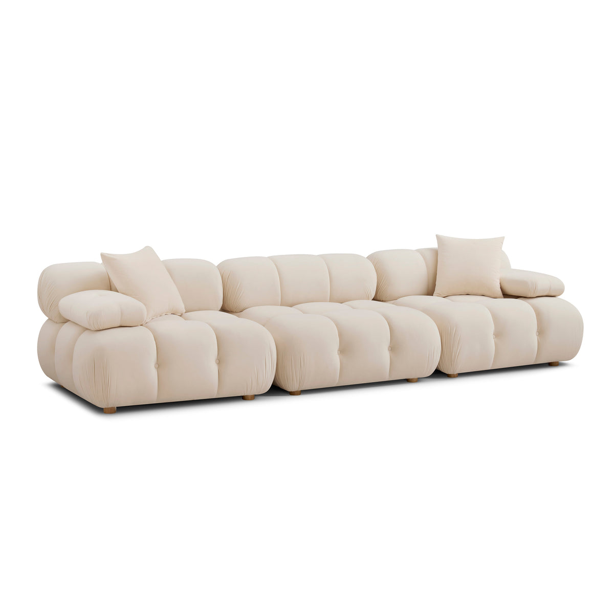 Calliope 118" Cream Performance Velvet Modular Sofa by TOV Furniture – photo 2 of 5